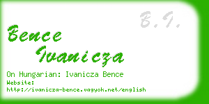 bence ivanicza business card